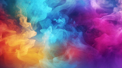 Obraz na płótnie Canvas Colorful blue, pink and yellow smoke on a black background. Background from the smoke of vape