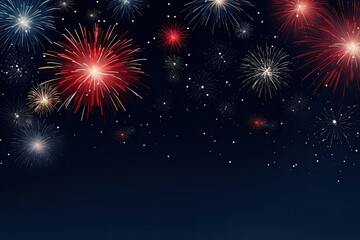 Fototapeta na wymiar Multicolored festival celebration fireworks background at night time