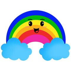 Rainbow smiled cheerfully._rainbow in the sky