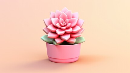 Obraz premium illustration of beautiful pink succulents generative ai