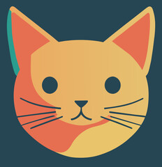 orange cat vector