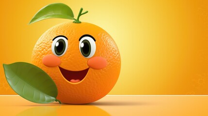 illustration of a smiling orange generative ai