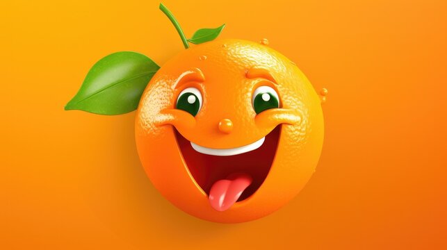 illustration of a smiling orange generative ai