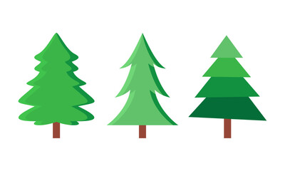 Hand Drawn Cartoon Christmas Trees Collection for Christmas Stock Illustration