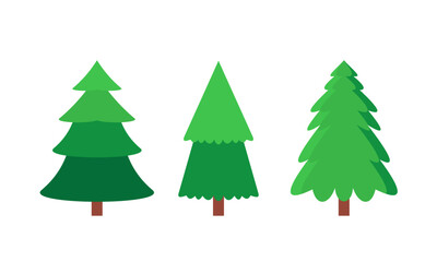 Hand Drawn Cartoon Christmas Trees Collection for Christmas Stock Illustration