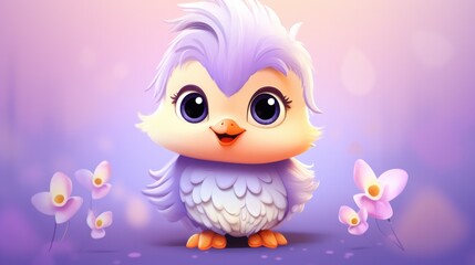 illustration of a beautiful baby chick generative ai