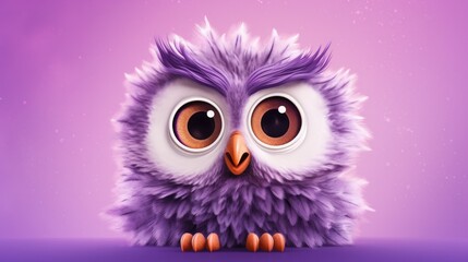 Obraz premium cute illustration of a baby owl generative ai