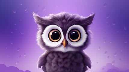 cute illustration of a baby owl generative ai
