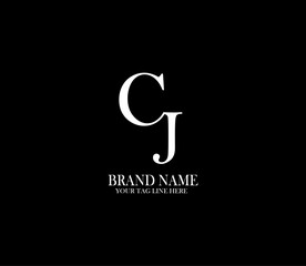 CJ letter logo. Alphabet letters Initials Monogram logo. background with black
