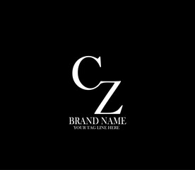 CZ letter logo. Alphabet letters Initials Monogram logo. background with black - obrazy, fototapety, plakaty