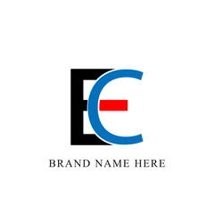 EC logo. E C design. White EC letter. EC, E C letter logo design. Initial letter EC linked circle uppercase monogram logo.