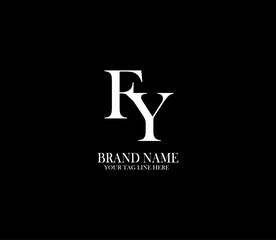 FY letter logo. Alphabet letters Initials Monogram logo. background with black