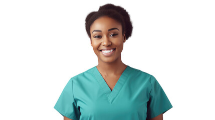 Portrait of a young African American female nurse - obrazy, fototapety, plakaty