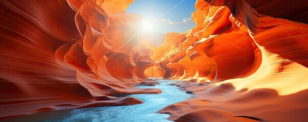 antelope canyon in arizona - background travel concept, Generative AI - obrazy, fototapety, plakaty