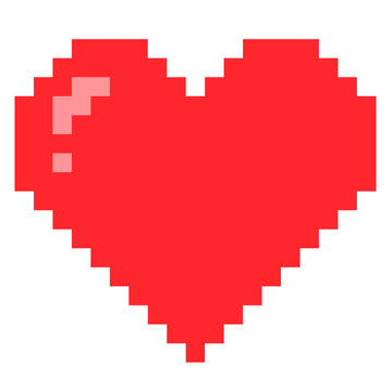 red heart pixel art vector