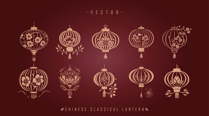Traditional Chinese lantern kit - obrazy, fototapety, plakaty