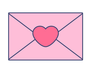 vector pink envelope closed with heart sticker