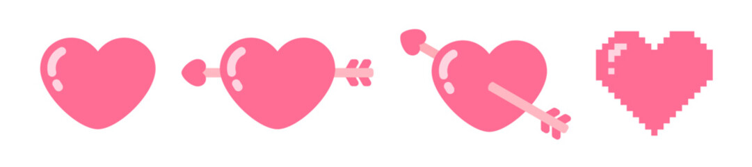 vector heart symbol in several shapes