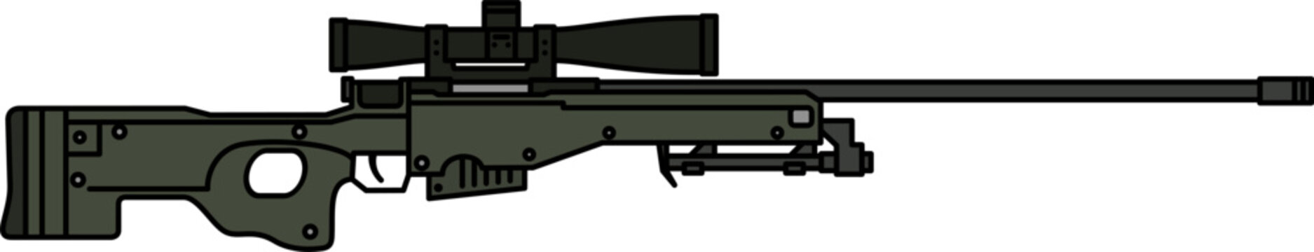 AWM. firearm vector. gun , soldier, shoot