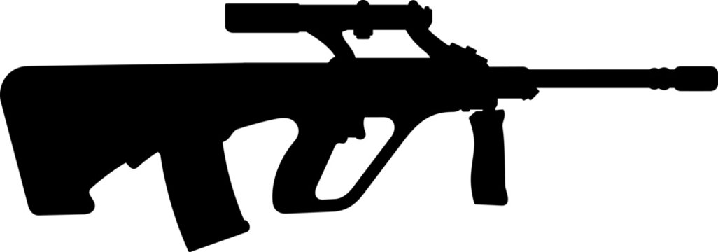 Steyr AUG.firearm vector. gun , soldier, shoot