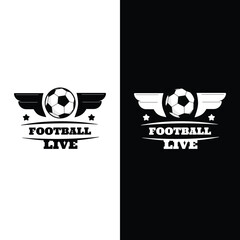 Naklejka premium Soccer club emblem. Football badge shield logo, soccer ball team game club elements, Vector Logo Illustration Fit to championship or team