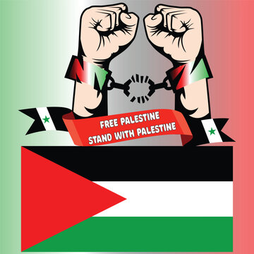Free Palestine or stand with palestine revolutionary vector design