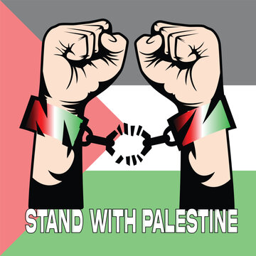 Free Palestine or stand with palestine revolutionary vector design