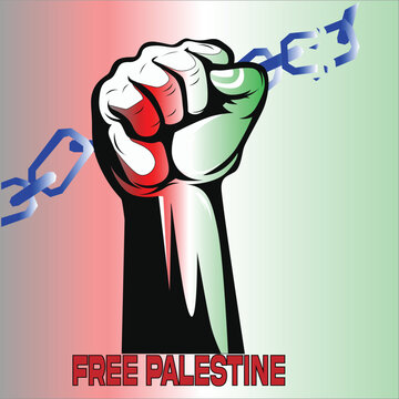 Free Palestine or stand with palestine revolutionary vector design