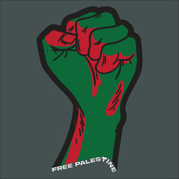 Free Palestine or stand with palestine revolutionary vector design