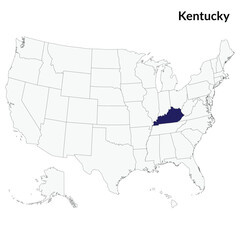 Map of Kentucky. Kentucky map. USA map