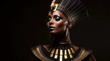 Black ancient egypt queen - obrazy, fototapety, plakaty
