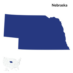  Map of Nebraska. Nebraska map. USA map