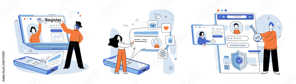 Fototapete authentication. vector illustration. user interface design should prioritize accessibility and secur