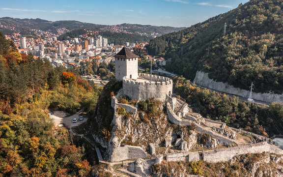 Old Town Fortress of Uzice. Aerial view