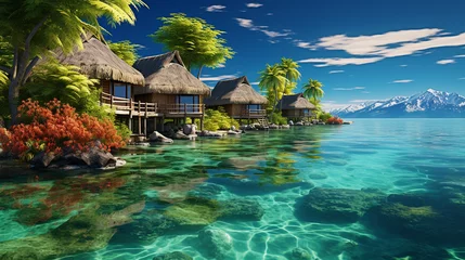 Fotobehang tropical island in the maldives © Merryl