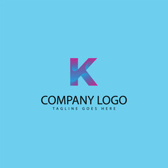 K Logo Design Simple Gradient
