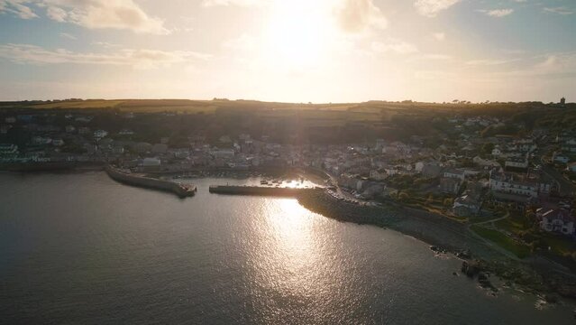 Harbor of Mousehole in Cornwall at Sunset