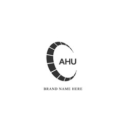 AHU logo. A H U design. White AHU letter. AHU, A H U letter logo design. Initial letter AHU linked circle uppercase monogram logo.