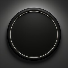 Accent Lighting Minimalistic Round Picture Frame. Minimalistic Ring with Realistic Texture. Square Digital Illustration. Ai Generated Empty Circle on Black Background.