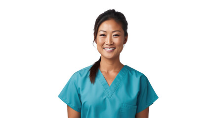 Portrait of a young Asian female nurse - Powered by Adobe