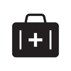 Obraz premium First aid box icon. First aid kit, Medical care bag icon symbol. Vector illustration.