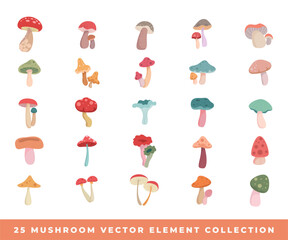 Fototapeta na wymiar mushroom element vector collection