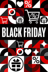 Black Friday. Holiday concept. Template for background, banner, card, poster with text inscription. Vector EPS10 illustration.