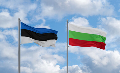 Bulgaria and Estonia flags, country relationship concept