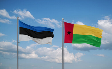 Guinea-Bissau and Estonia flags, country relationship concept