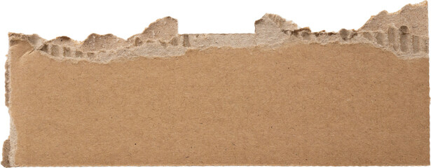 Brown Cardboard paper piece isolated on white background - obrazy, fototapety, plakaty