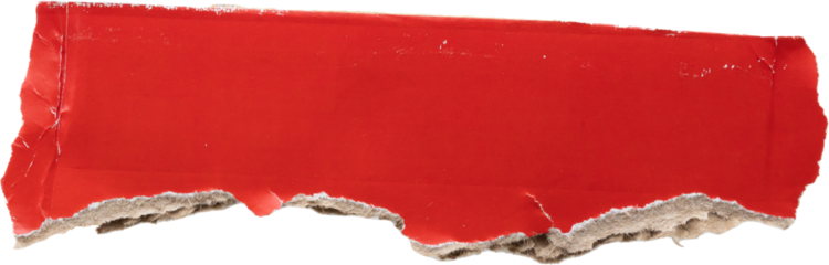 piece of red cardboard paper tear isolated on white background