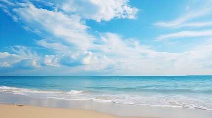 Fototapeta na wymiar Tropical beach and blue sky background. Beautiful nature landscape.