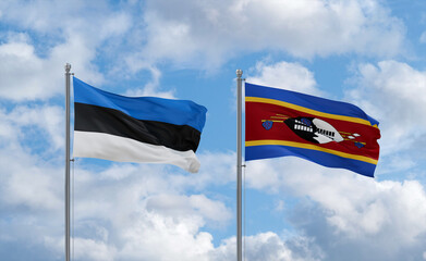 Eswatini and Estonia flags, country relationship concept