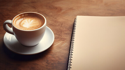 cup of coffee and notebook
